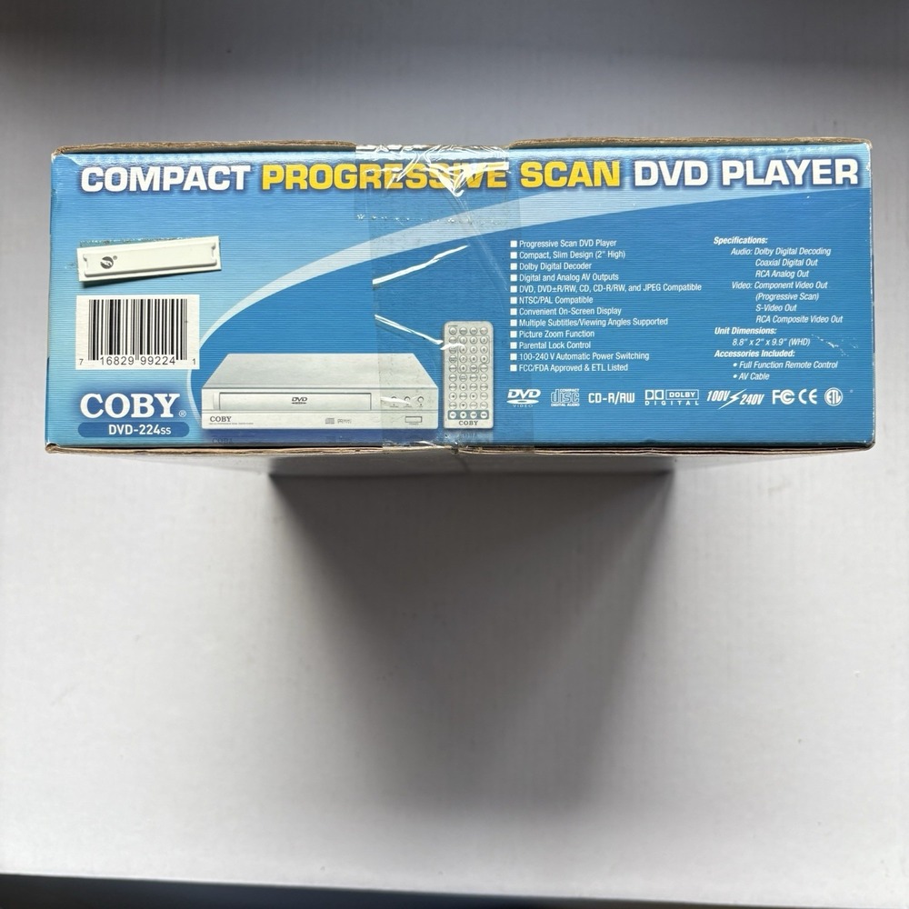 Coby DVD 224 Compact Progressive Scan With Remote In Box New - Picture 5 of 7